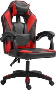Sedia da ufficio ergonomica Art Learning - sedia comfort - schienale regolabile, materiali di alta qualità | colore: nero/rosso