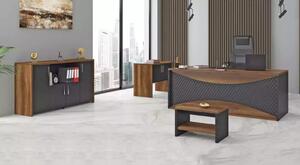Set di mobili da ufficio in legno per lo studio, scrivania, schedario, tavolino da caffè