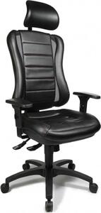 Topstar sedia professionale da ufficio HEAD POINT RS Sedia da scrivania ergonomica con braccioli in tessuto nero Sedia girevole per ufficio, casa