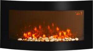 Caminetto elettrico con riscaldamento, caminetto da parete con effetto fiamma LED, 7 colori di fiamma, 1000/2000 W, caminetto con timer, termostato regolabile e telecomando