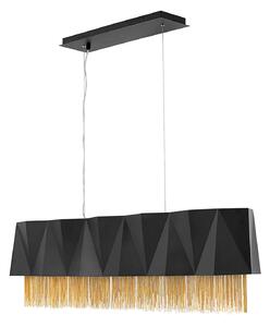 Lampadario Contemporaneo Zuma Acciaio Nero Satinato Oro 6 Luci E27