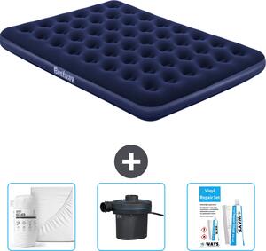 Materasso gonfiabile Bestway - 2 persone - 152 x 203 x 22 cm - Blu - Accessori inclusi