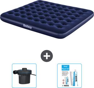Materasso gonfiabile Bestway - 2 persone - 183 x 203 x 22 cm - Blu - Accessori inclusi