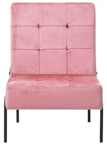 Poltrona Relax 65x79x87 cm Rosa in Velluto