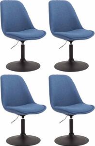 Set di 4 sedie da pranzo - sedie da cucina - design moderno, seduta confortevole | colore: blu | colore base: nero