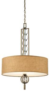 Lampadario Contemporaneo Celestial In Legno Bronzo Cambridge Tessuto 3 Luci E27