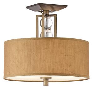 Lampadario Contemporaneo Celestial Legno Bronzo Cambridge Tessuto 3 Luci E27