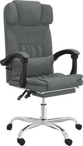 VidaXL Sedia da ufficio con funzione massaggio in tessuto grigio scuro