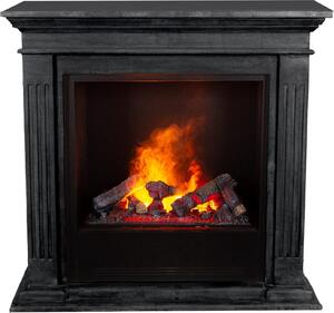 Caminetto a vapore acqueo Xaralyn - Cadiz EC6-SWU - pietra naturale nera - con telecomando - caminetto elettrico Opti-Myst - caminetto da incasso incluso - caminetto decorativo