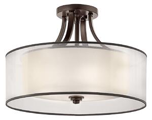 Lampadario Contemporaneo Lacey Metallo Bronzo Antico Tessuto 4 Luci E27