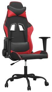 Sedia da Gaming Nera e Rossa in Pelle finta