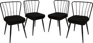 Skye Decor, Yldz 943 V4, Set di sedie (4 pezzi), nero, 100% METALLO, 43 x 42 x 82 cm