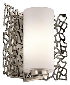 Applique Contemporanea Silver Coral Metallo Peltro Classico Vetro 1 Luce E27