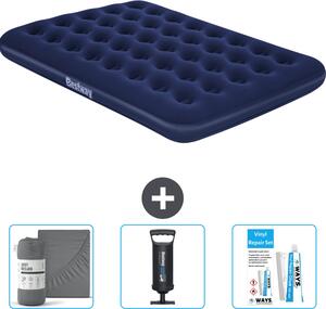 Materasso gonfiabile Bestway - Letto francese - 137 x 191 x 22 cm - Blu - Accessori inclusi