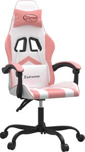 VidaXL Sedia da gioco girevole in ecopelle bianca e rosa