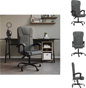 VidaXL Sedia da ufficio con funzione reclinabile in tessuto grigio scuro - Sedie da ufficio