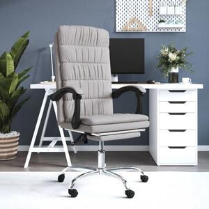 The Living Store Sedia da ufficio con funzione reclinabile Tessuto Taupe