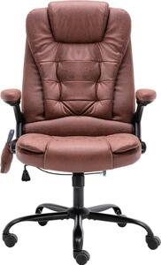 Sedia da ufficio con funzione massaggio Look scamosciato marrone chiaro