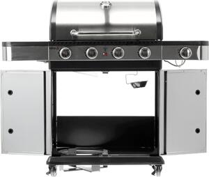 Griglia a gas 14,2 kW, 4+1 bruciatori, acciaio inossidabile 133 x 57 x 112 cm