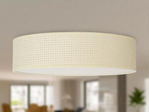 Plafoniera LED rotonda con paralume in tessuto di rattan - Plafoniere da cucina dimmerabili