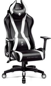 Diablo X-Horn Gaming Chair Sedia da ufficio Braccioli 3D Design ergonomico Cuscino collo/glutei Similcuoio Funzione dondolo Dimensioni normali Bianco e nero