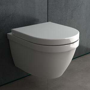 WC in Vetroceramica moderna Alpenberger | WC sospeso senza brida | WC a parete con scarico profondo e rivestimento nano | Sedile WC con chiusura ammortizzata Softclose | Vaso WC compatibile con Geberit