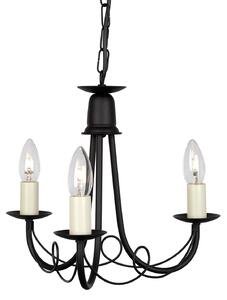 Lampadario Industrial Nordico Minster Acciaio Nero 3 Luci E14