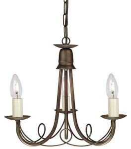 Lampadario Industrial Nordico Minster Acciaio Nero Oro 3 Luci E14