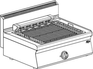 Griglia a vapore elettrica KBS, 2 zone di cottura, area di cottura 540 x 420 mm, pronta per il collegamento, 400V