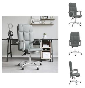 VidaXL Sedia da ufficio con funzione reclinabile in tessuto grigio scuro - Sedie da ufficio