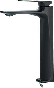 Rubinetto per lavabo, monocomando, bocca a 360 gradi, nero