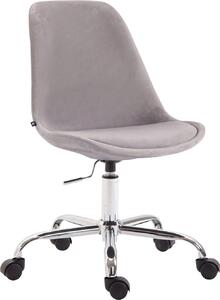 Sedia da ufficio in velluto - Seduta ergonomica e regolabile in altezza - Design moderno | Colore: Grigio