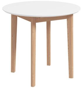 HOMCOM Tavolo da pranzo, tavolo da cucina rotondo per 2 persone, tavolo da sala da pranzo, in legno, bianco