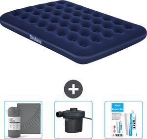 Materasso gonfiabile Bestway - Letto francese - 137 x 191 x 22 cm - Blu - Accessori inclusi