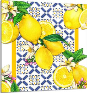 PIATTO IN VETRO PER CUCINA 60x65 Limoni