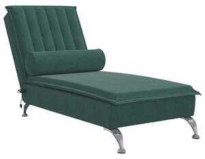 Chaise longue da massaggio con bolster Velluto verde scuro