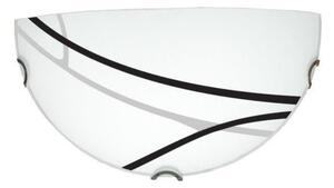 Applique classico Lina bianco, nero e grigio, in acciaio, 16 x 32 cm, LUMICOM