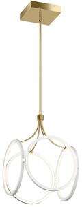 Lampadario Industrial Nordico Ciri Alluminio Bianco Oro Champagne Led 45W 3000K