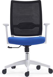 Sedia da ufficio ZIVA, blu, nero, bianco, 67x67x98/108 cm, metallo, girevole, regolabile in altezza, imbottita, schiuma, rete