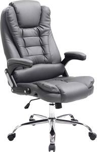 Sedia da ufficio - Sedia da ufficio ergonomica - Rivestimento in Pelle finta, altezza del sedile regolabile. Colore: Grigio