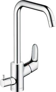 Hansgrohe Focus miscelatore lavello cromo bocca alta girevole e valvola di arresto apparecchio