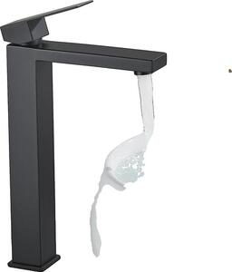 Rubinetto per lavabo, montato a soffitto, acciaio inossidabile resistente, nero Alto