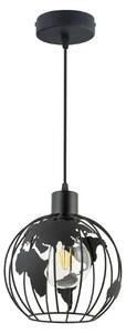 KAR-LIGHTING Lampada a sospensione a 1 luce, nera, in metallo – altezza regolabile, attacco E27, ideale per sala da pranzo, soggiorno e cucina, include accessori per il montaggio, altezza: 90 cm