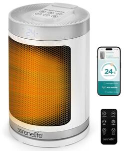 Stufa elettrica portatile - 1500 W - Bianca - Riscaldamento in Vetroceramica