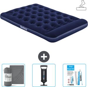Materasso gonfiabile Bestway - Letto alla francese - 137 x 191 x 28 cm - Blu - Accessori inclusi