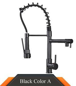 Rubinetto da cucina, doppia uscita d'acqua, da incasso, colore nero A