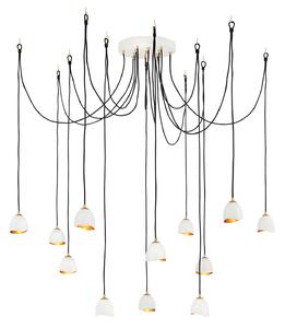 Lampadario Industrial Nordico Nula Acciaio 12 Luci E14