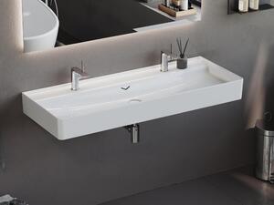 Aqua Bagno Venus Lavabo in Vetroceramica, mobile lavabo 120 cm, 2 fori per rubinetto