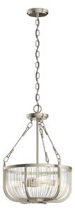 Lampadario Contemporaneo Roux Acciaio Nichel Spazzolato 3 Luci E27