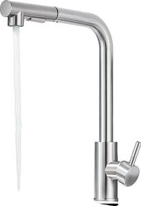 Rubinetto da cucina, controllo acqua calda e fredda, bocca estraibile, nichel spazzolato
